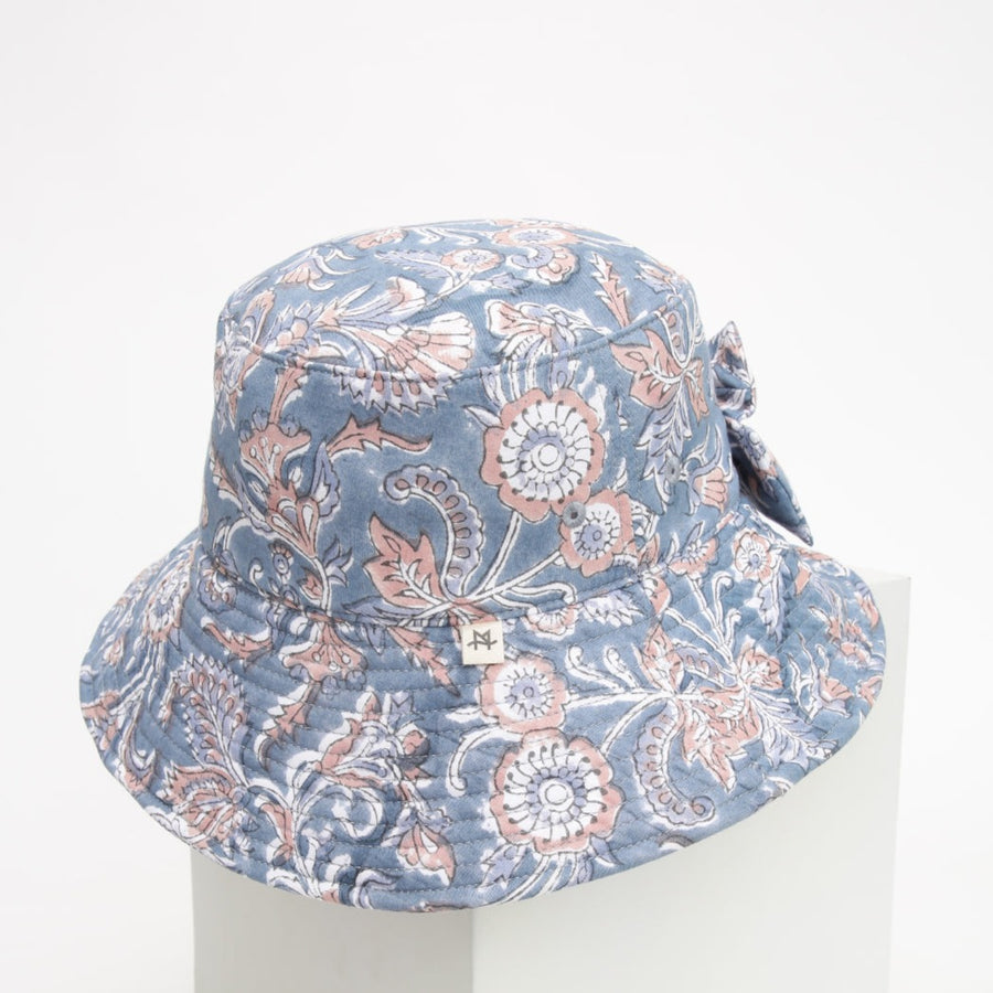 Wide Brim Bucket Hat with a Double Bow