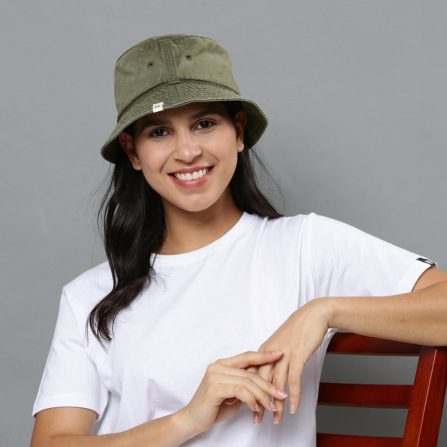 Bucket Hat Vintage Washed - Olive Green