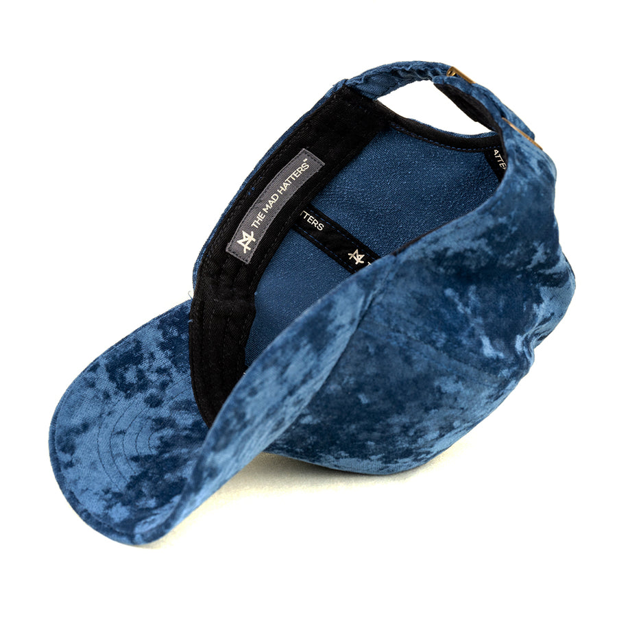 Twilight blue velvet baseball cap