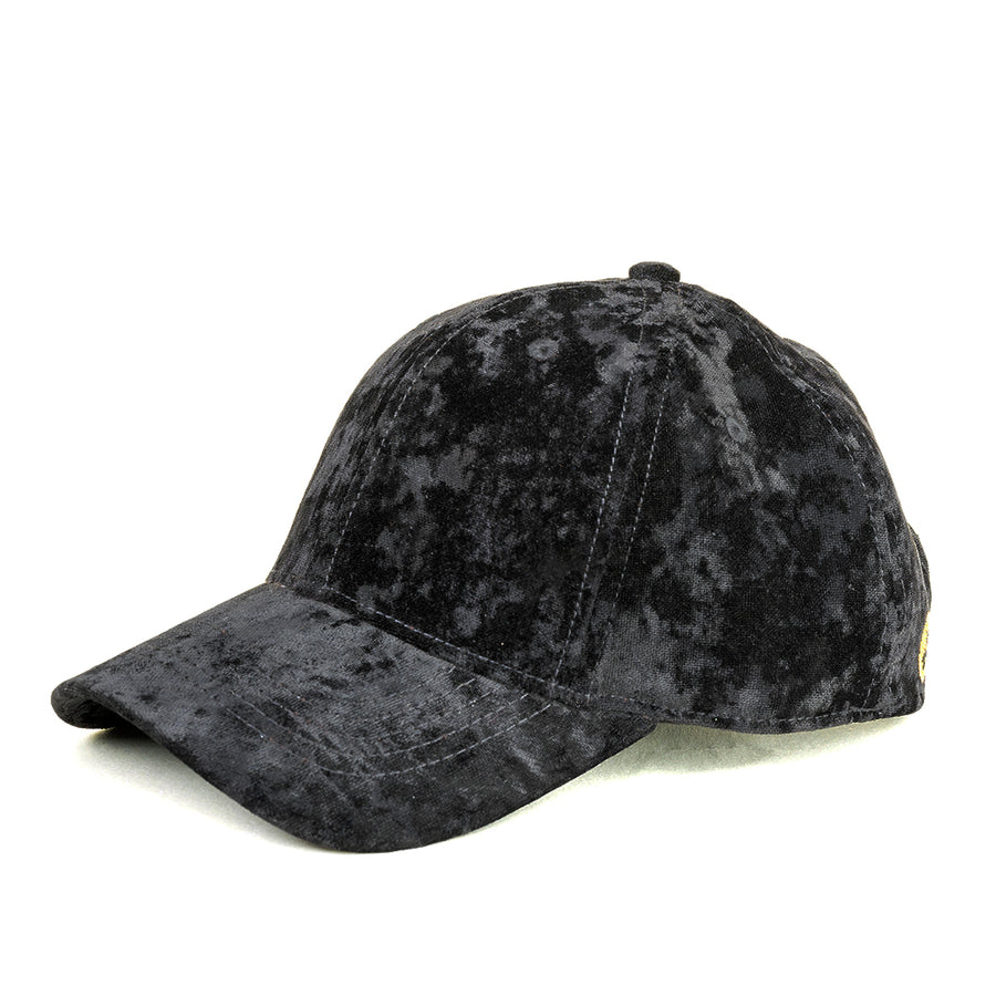 Jet-Set black velvet baseball cap