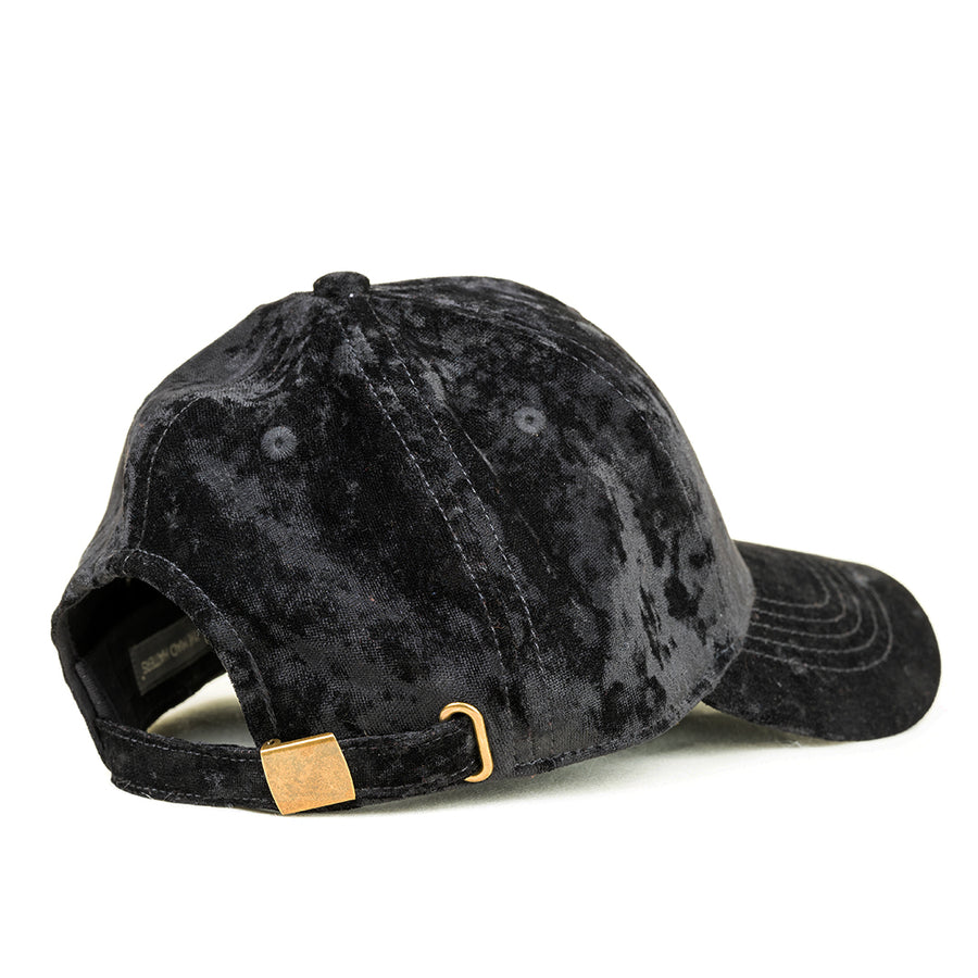 Jet-Set black velvet baseball cap